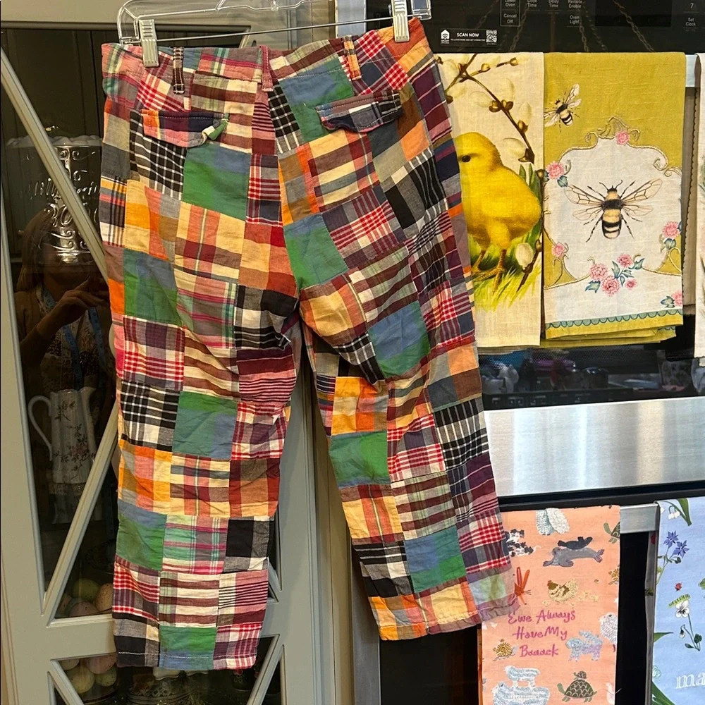 J. Crew Madras Patchwork Women's Pants vintage low fit - Picture 4 of 7